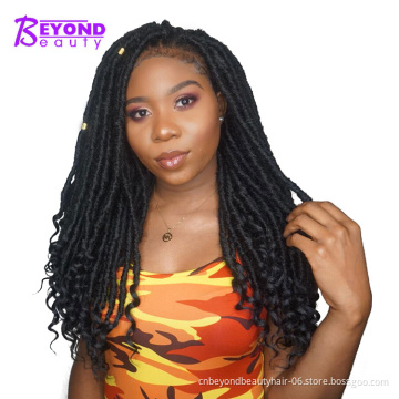 Bulk Goddess Faux Locs Curly Crochet Hair 18inch Straight Goddess Locs with Curly Ends Synthetic Crochet Hair Braids Black Women